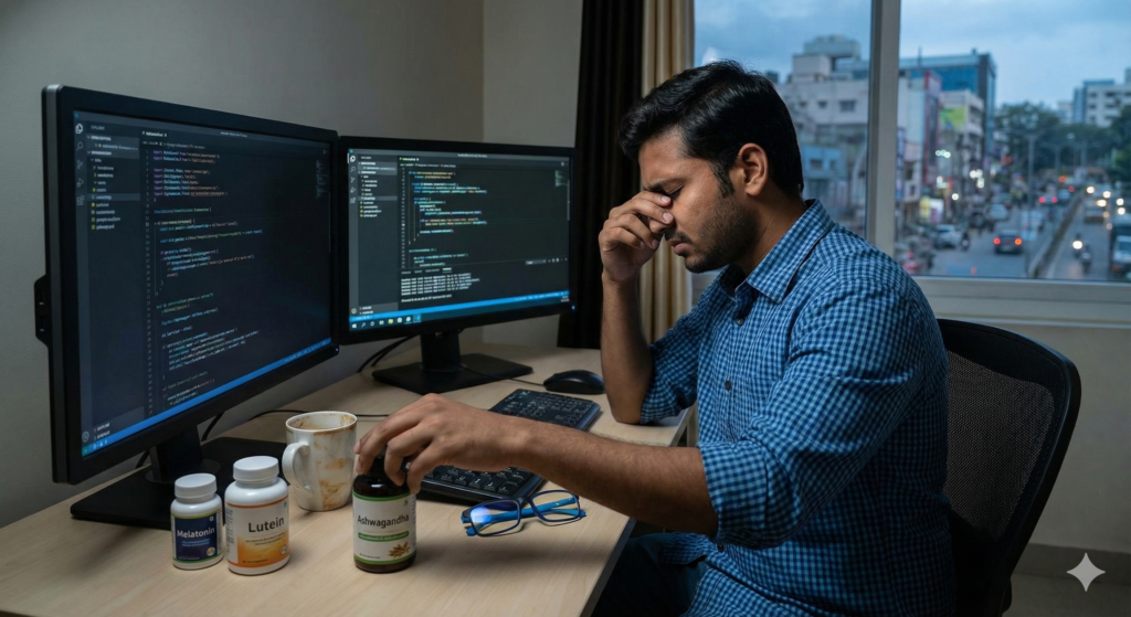 Best supplements for IT professionals in India dealing with stress and eye strain